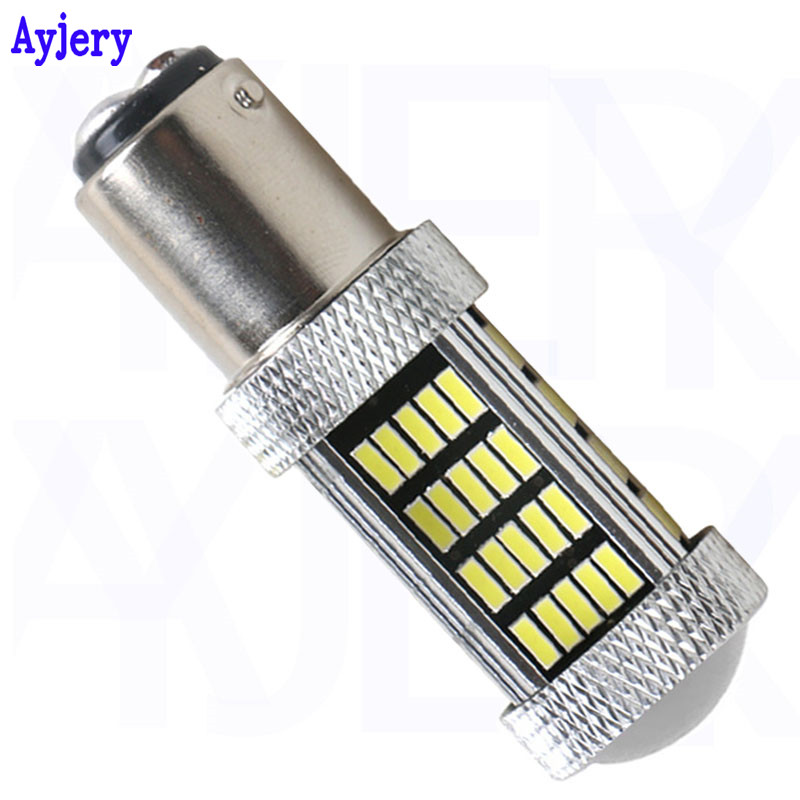 

AYJERY 50PCS Super Bright 1156 BA15S 2835 66 SMD LED Bulbs 1157 BAY15D P21/5W Signal Brake Lights 12V Car Styling White Amber, As pic
