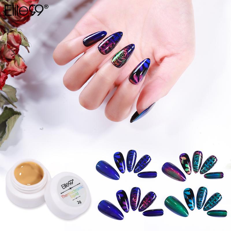 

Elite99 Thermochromic Liquid Aurora Color-changing Gel Polish 2g Nail Gel Vernis Semi Permanent Enamels UV Paint Nail Art, Black