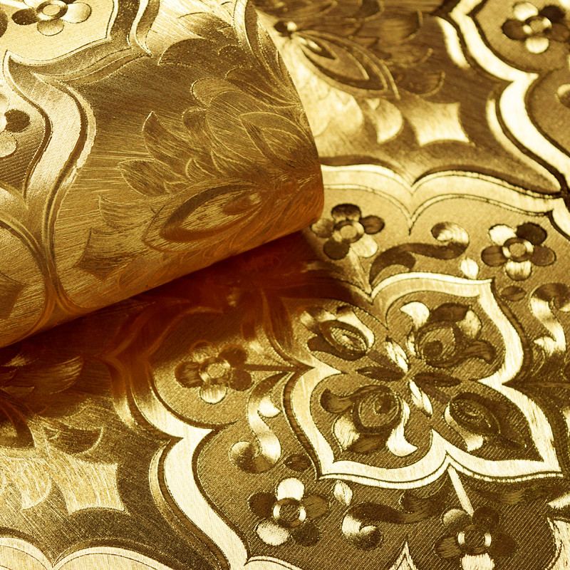 

Ceilin wallpaper Hotel KTV papel de parede 3D Wallpaper for Living room glitter Gold foil wall paper roll papier peint, 2207