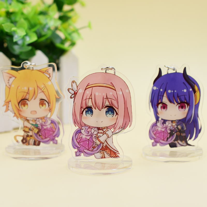 

Anime Princess Connect! Re:Dive Yui Pecorine Kyaru kokoro Cosplay Stand Figure Acrylic Model Decor Pendant Keychain Toy gift