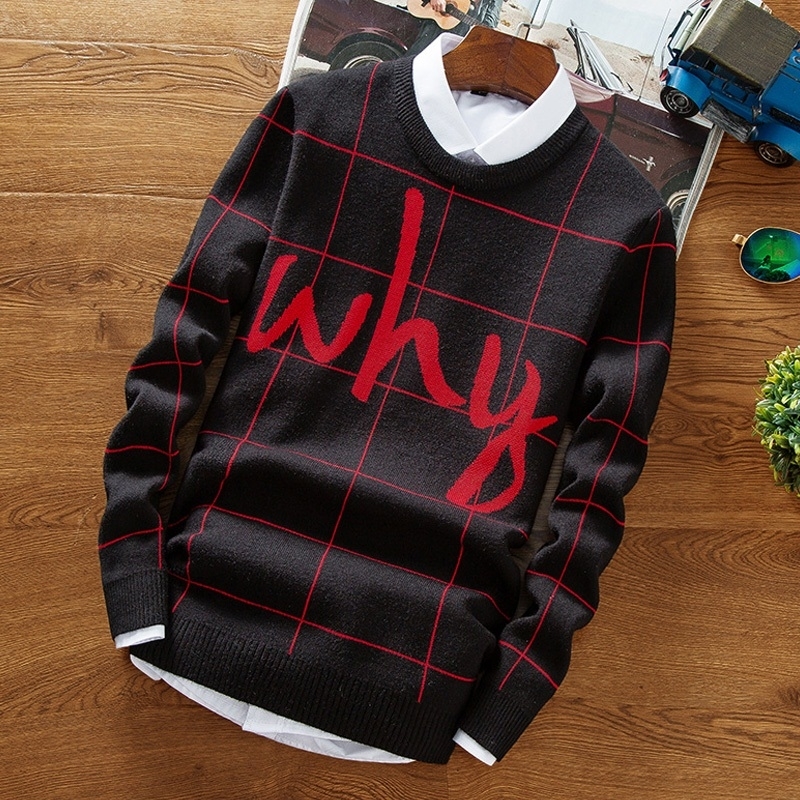 

Christmas Sweater Men 2017 New Hip Hop Letter Printed Sweaters Male Casual Pullovers High Quality Warm Men's Knitted Sweaters CJ191130, Army green