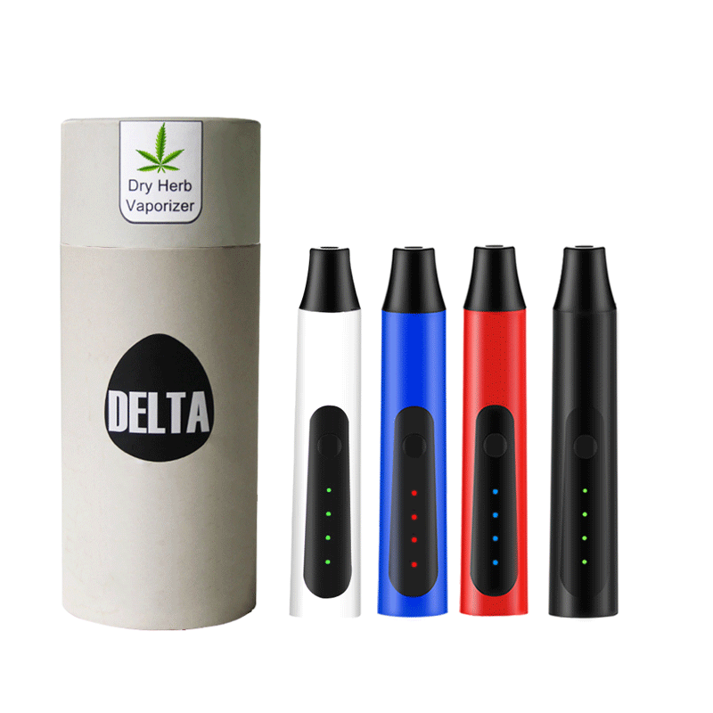 

Original Hugo Vapor Delta Dry Herb Vaporizer E Cigarette 2200mAh Battery Ceramic Chamber Temp Control Pathfinder Titan Herbal Vape Pen Kit, Blue
