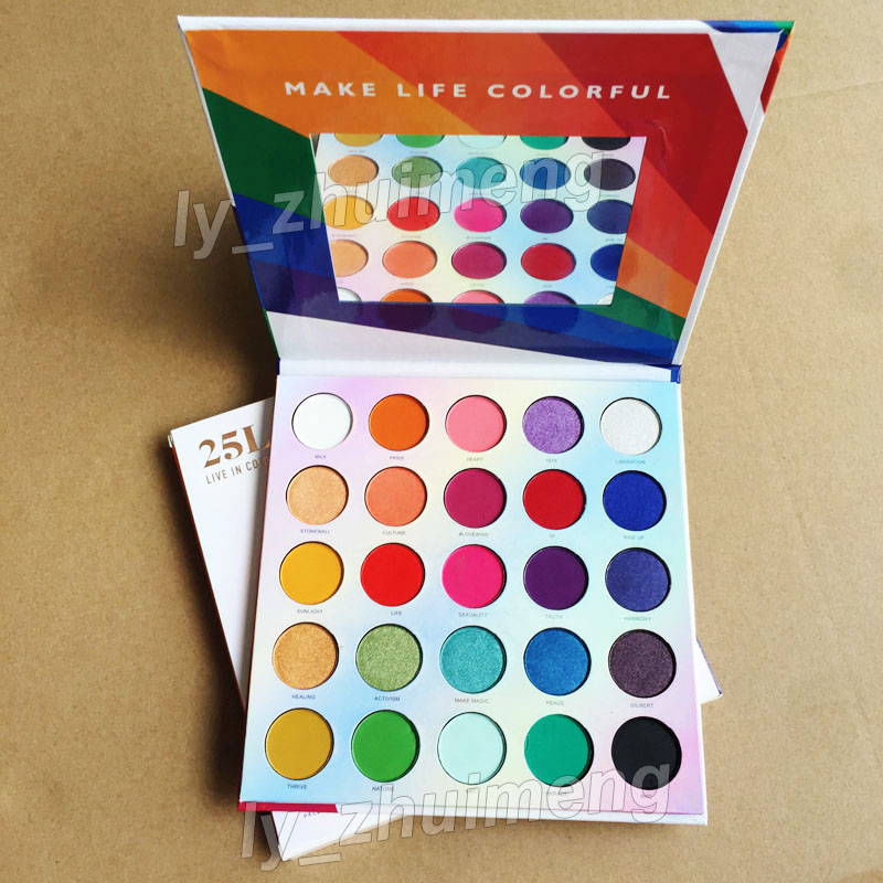 

25L Eye Shadow Live In Color Makeup Eyeshadow Palette Make Life Colorful 25 Color Shimmer Matte Nude Eyeshadow Palette Brand Beauty Cosmetic, Multi