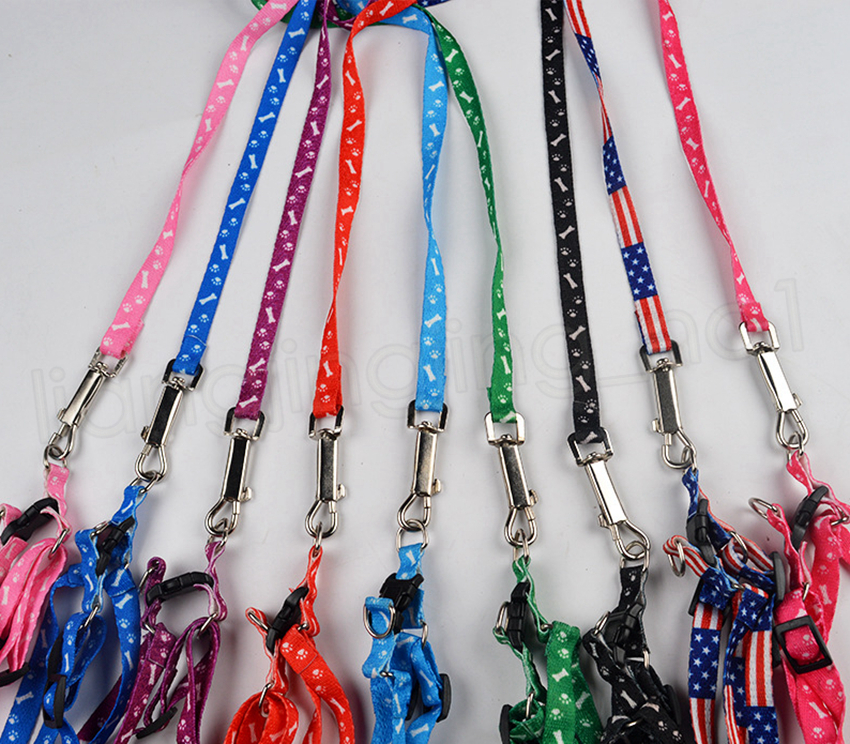 

Dog Harness Leashes Pet Necklace Rope Tie Collar Nylon Printed Adjustable Pet Dog Collar Puppy Cat Animals Accessories 1.0*120cm FFA3799-3