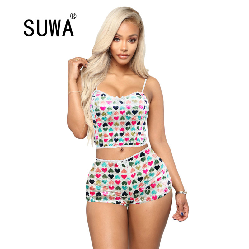 

Women Tie Dye Print Camisole Two Pieces Set Casual Sleeveless Crop Top Shorts Tracksuit Summer Fitness Outfits Sexy Nightwear, Lavender