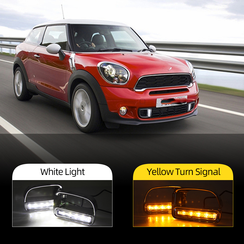 

2Pcs LED Daytime Running Light Waterproof ABS 12V DRL Fog Lamp Decoration For BMW Mini Cooper Countryman Car Accessories