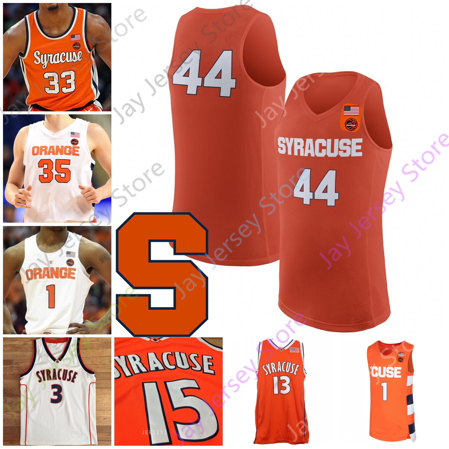 

Custom Syracuse Orange Basketball Jersey NCAA College Bourama Sidibe Jerami Grant Dion Waiters Dave Bing Carter-Williams Derrick Coleman, Orange i