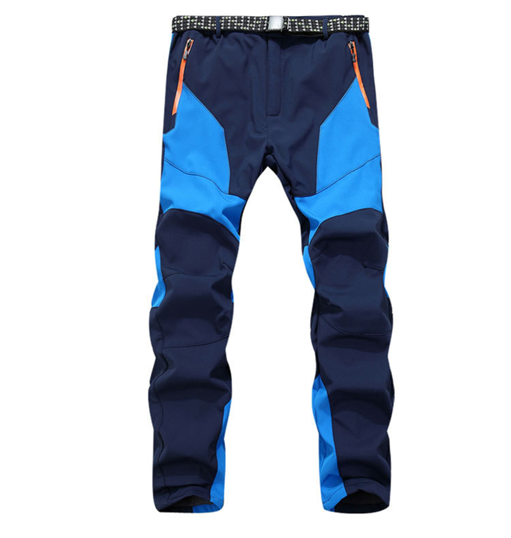 

Helisopus New Men's Winter Outdoor Padded Fleece Pants Warm Windproof Camping Pants Hiking Trekking Climbing Trousers, Blue