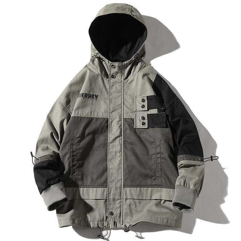 

Autumn Jacket Men Spring Jackets Cotton Coat Plus size Men Trend Jackets Pockets Outwear Boys Jacket Safari Style, Beige