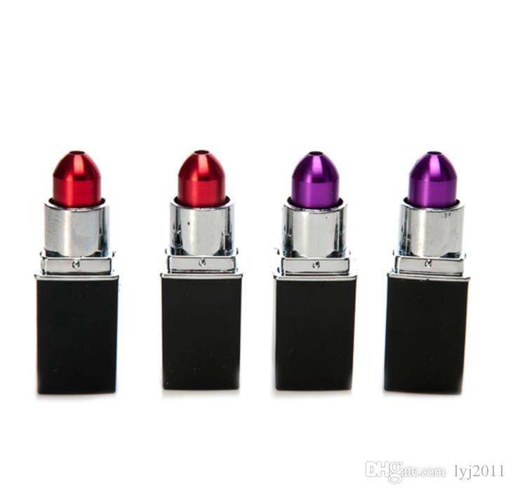 

Creative black cover lipstick, metal pipe, fashion impact color removable multicolor cigarette smoking pipe