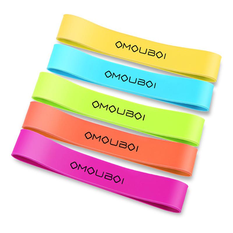 

5pcs Resistance Loop Bands Set Pure silica gel Exercise Bands with Carry Bag Strength Training Silicone Rubber Home Gym, Beige