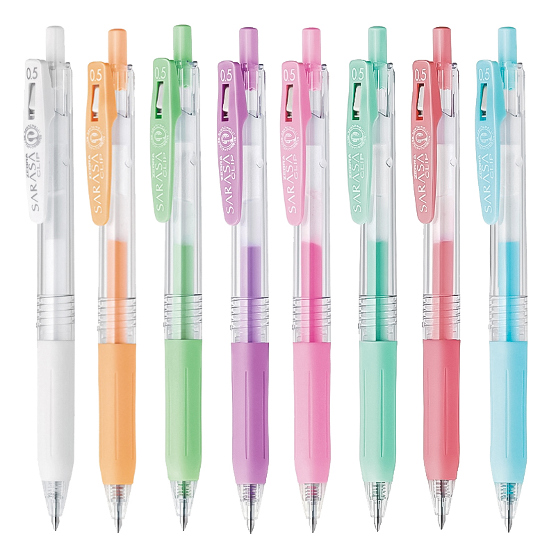 

Free Shipping 8pcs Japan Zebra Milk Color Series SARASA CLIP JJ15 Pastel Water Based Gel Ink Pen Multicolor Writing Supplies