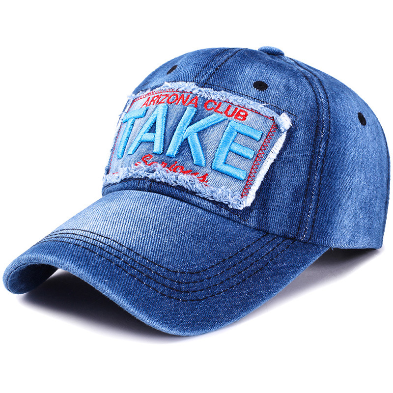 

Hat female summer Korean trend wild all-color baseball cap washed snapback hat sunshade cap summer student male, Blue