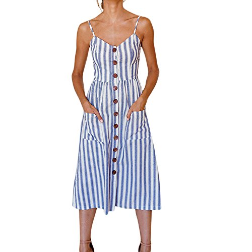 Alixyz Womens Summer Sleeveless Dress High Neck Solid Color Evening Party Mini Dress