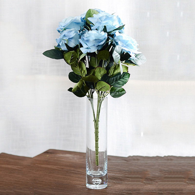 

10 Heads Rose High Simulation Silk Flowers Wedding Home Supplies Decoration, Pink