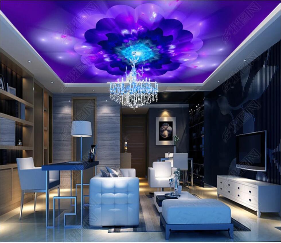 

3d ceiling murals wallpaper custom photo non-woven mural Abstract blue colorful spiral radiant fashion hotel KTV ceiling ceiling zenithmural, Sky blue
