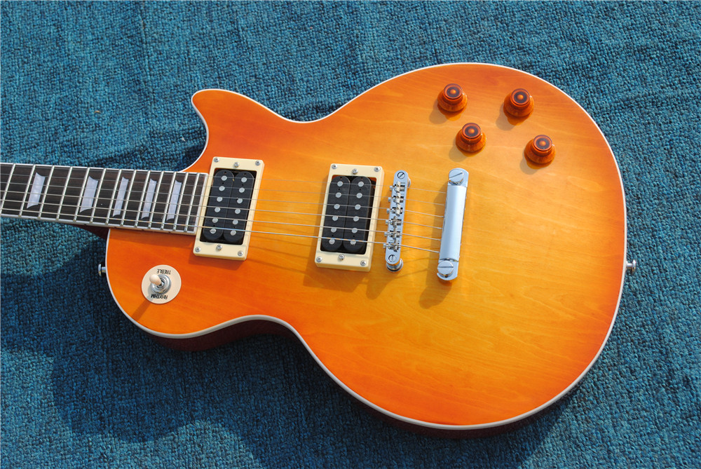 Free Shipping high quality Rosewood fingerboard Board standard yellow Electric Guitar