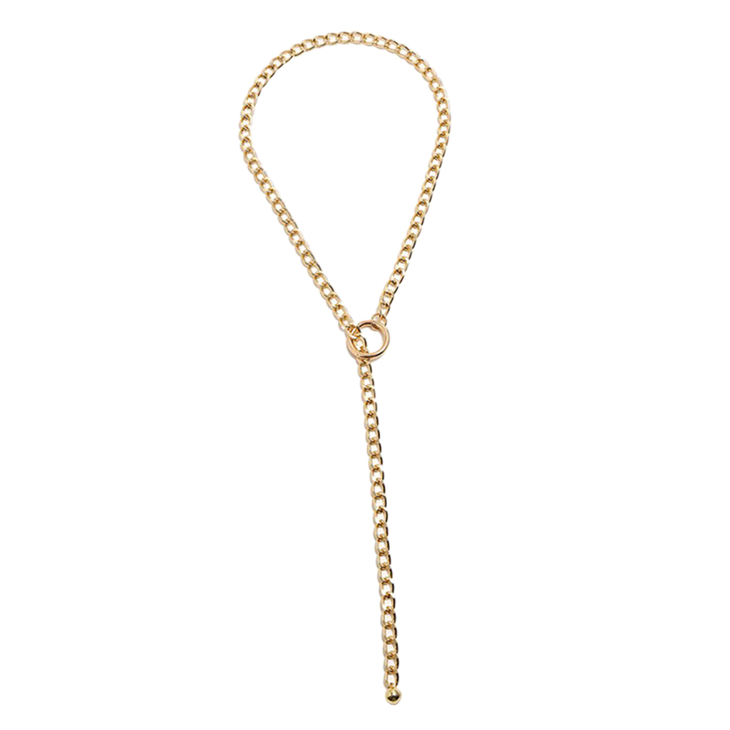 

Simple Chain Necklace Wheat Chain Pendant Necklace With Loop Clasp