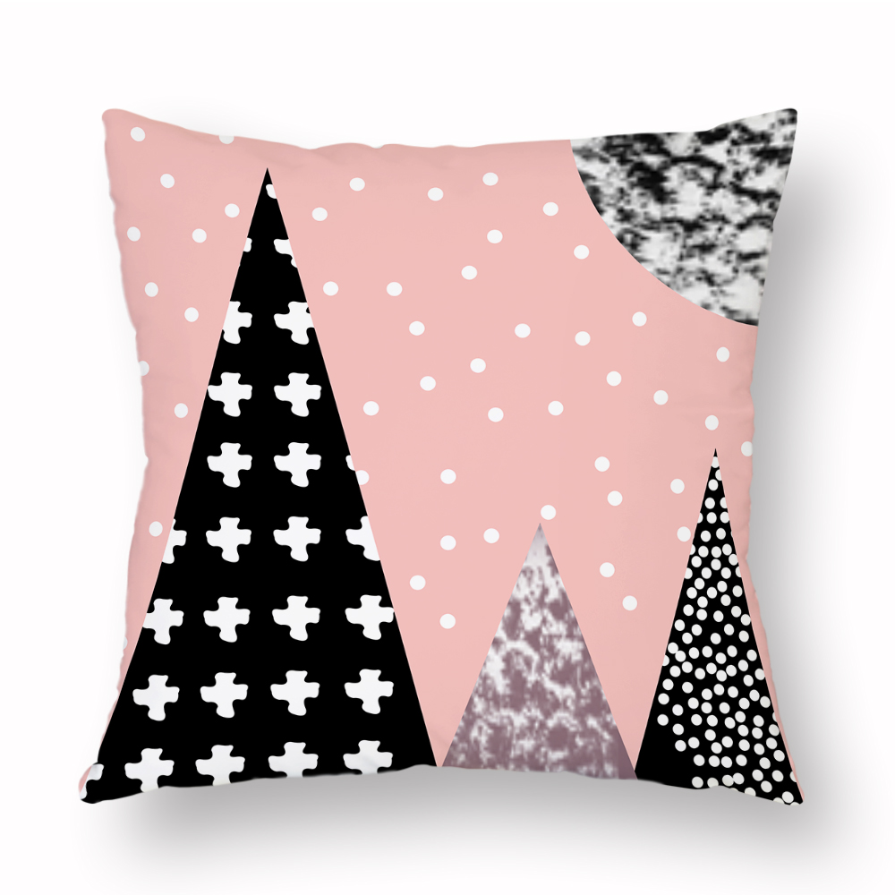 

45x45cm Peach Skin Cushion Cover Summer Soft Pink Covers For Pillows Sofa Home Decor Christmas Tree Wave Point Geometry Pattern, Beige