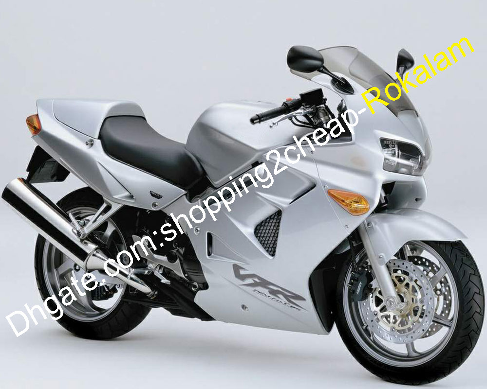 Carénages de coque de moto pour Honda VFR800 1998 1999 2000 2001 VFR 800 98 99 00 01 VFR 800RR Carrosseries en ABS argenté Carénage de moto