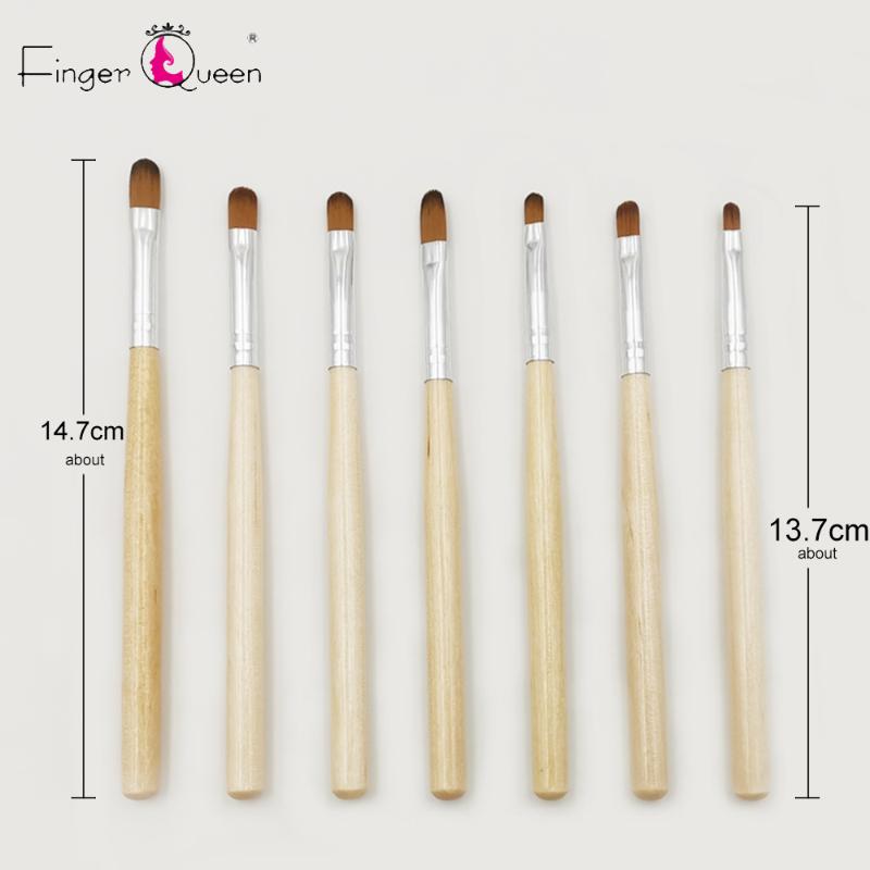 

7pcs Nail Art Round Top Acrylic Poly UV Gel Extension Builder Coating Builder Flower Painting Drawing Brush Manicure Tool