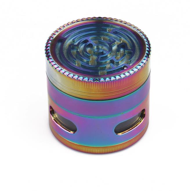 

62MM Diameter 4-Layer Metal Smoke Grinder Manual Labyrinth Cover Smoke Grinder