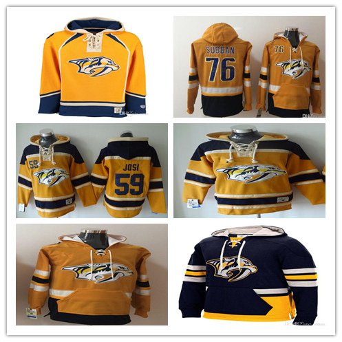 

Nashville Predators Hoodie 76 P.K. Subban 9 Filip Forsberg 12 Mike Fisher 35 Pekka Rinne 59 Josi Hockey Sweatshirt Yellow Men's Customized, Orange