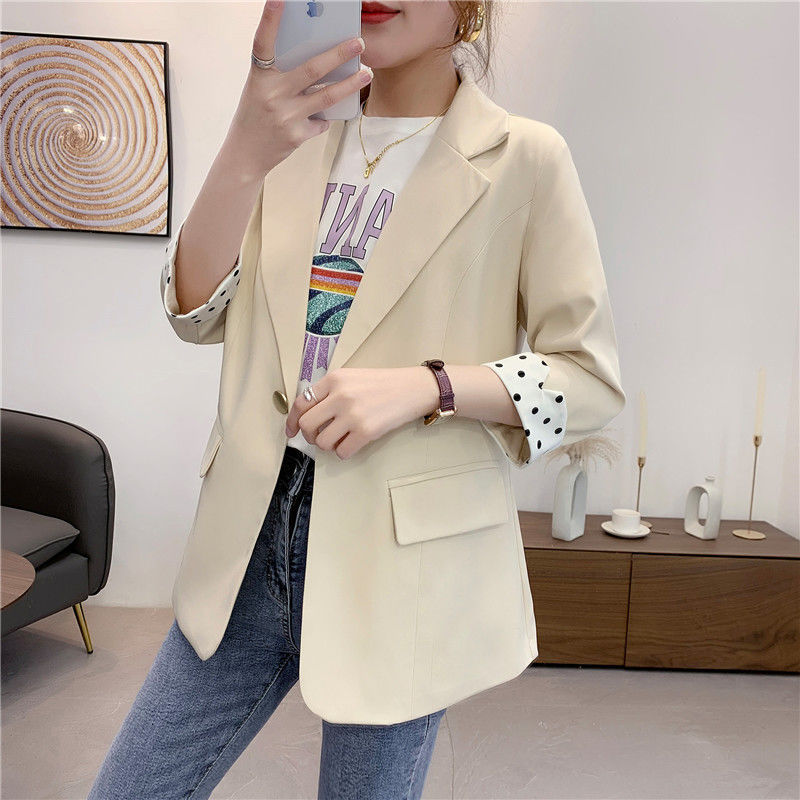 

2020 New Spring Summer Women Three Quarter Sleeve Business Blazers Coat Female Single Breasted Work Slim Suit Outerwear F14, Pink