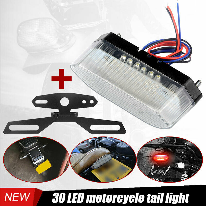 

1PCS 30 LED Universal Motorcycle Bike Rear Tail Stop Red Light Lamp tail light rear lamp braking bicycle, As pic