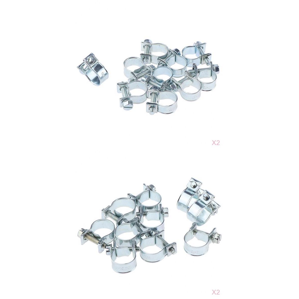 

20 pieces adjustable hose pipe clips assortment kit Ã¸ 11-13mm & 13-15mm