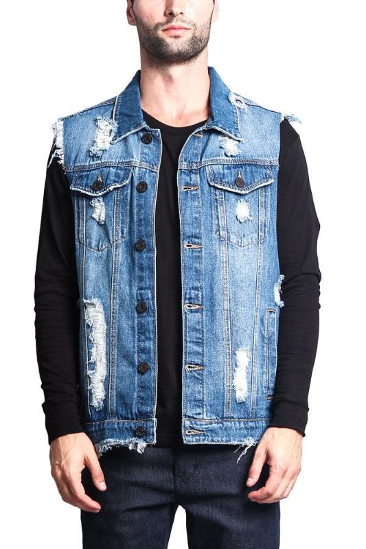 sleeveless jeans jackets for mens online