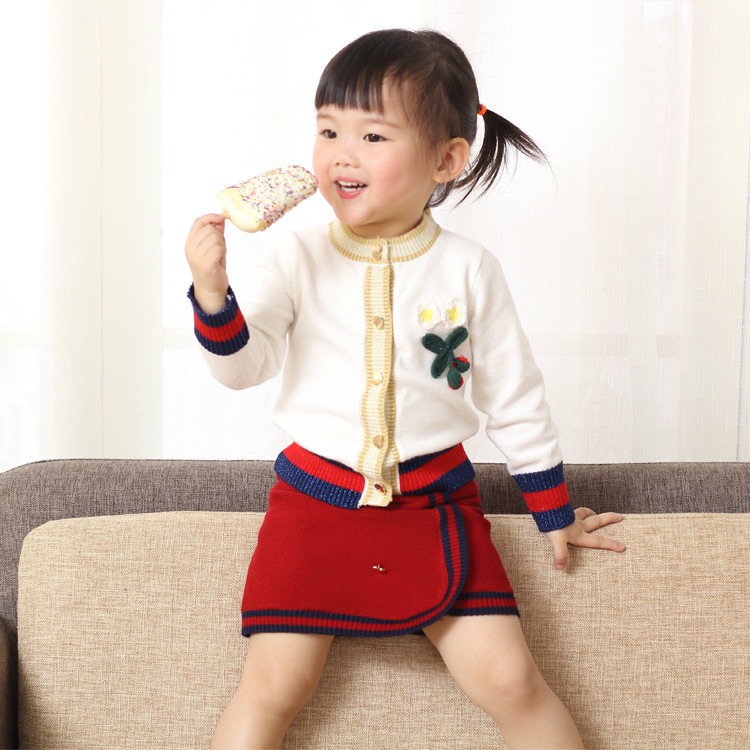 Ensemble de vêtements d'hiver et d'automne pour petites filles, 2 pièces en coton, tenues pour enfants, pull à manches longues, costumes tricotés