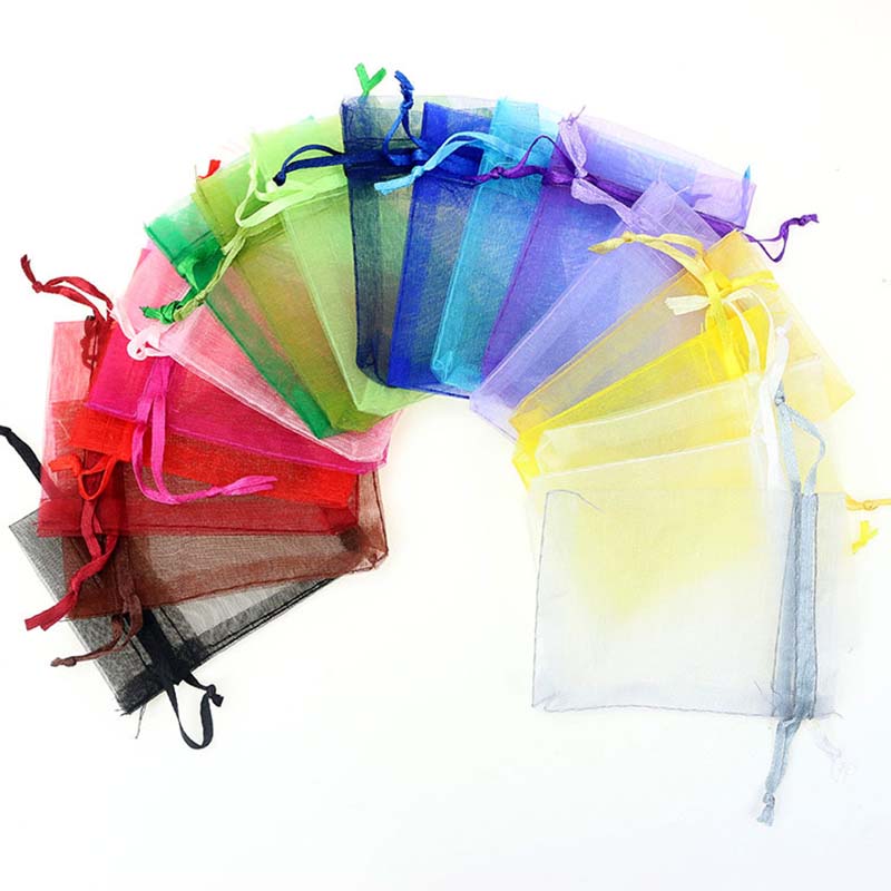 

Jewelry Bags mixed Organza gift bags Jewelry Wedding Christmas Party Xmas Bags Purple Blue Pink With Drawstring 9*12cm drop ship