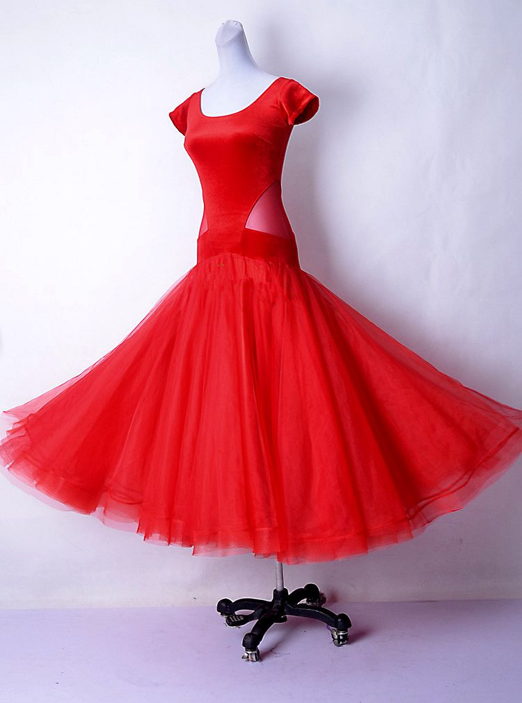 

standard ballroom dress Ballroom dance costume sexy Red dance dress for women competition dresses