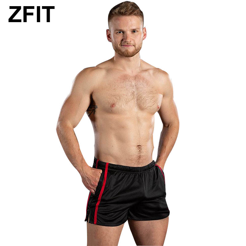 

ZFIT 2020 New running shorts Men Fitness Bodybuilding shorts Mens Mesh Basketball training men Quick Drying Joggers, Black red