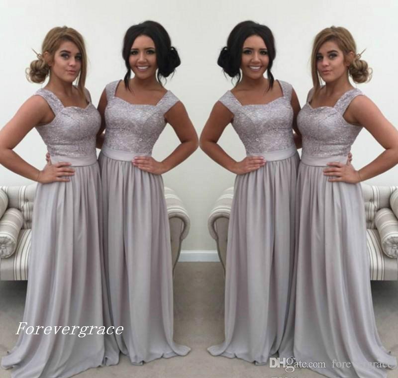 

2019 Cheap Lace Bridesmaid Dress Sleeveless Chiffon Country Beach Garden Formal Wedding Party Guest Maid of Honor Gown Plus Size Custom Made