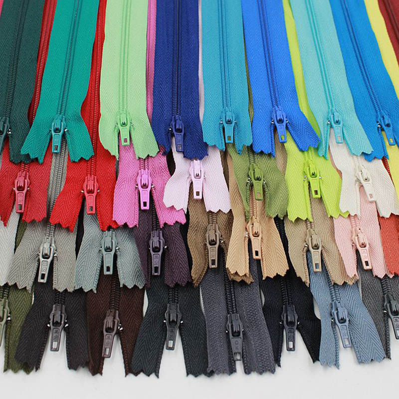 

100 pieces Pants plastic zippers for dress 3# nylon 20cm colors zippers home textile clothing zippers trousers accessories high quality