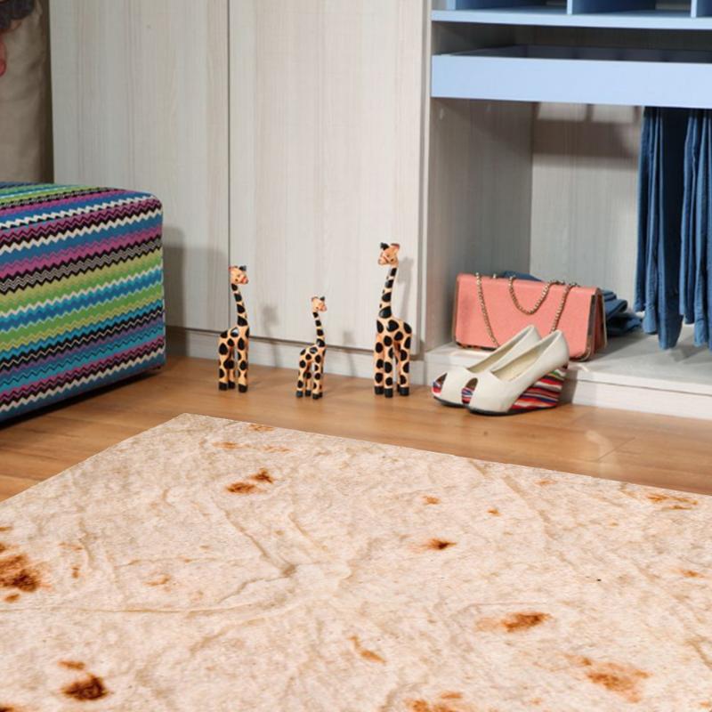 

1 PC Tortilla Shaped Blankets Sofa Blanket For Home Office Camping Small Carpet Funny Gift Solid Warm Micro Plush