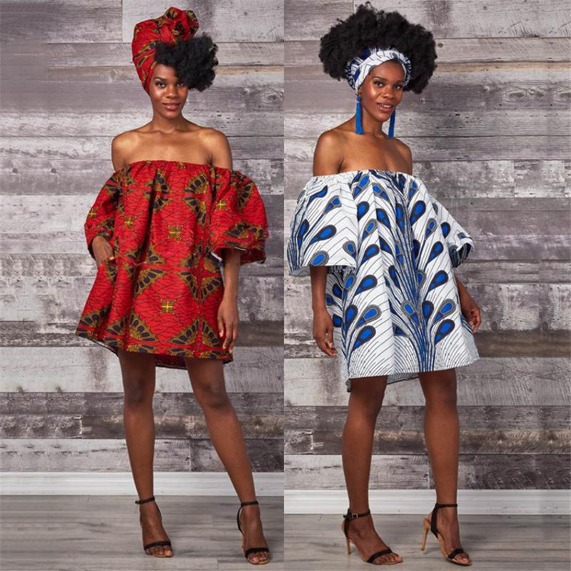 

African Dresses for Women 2020 News Shoulder Off Sexy Mother Daughter Ladies Kids African American Baby Girl Clothes Plus Size