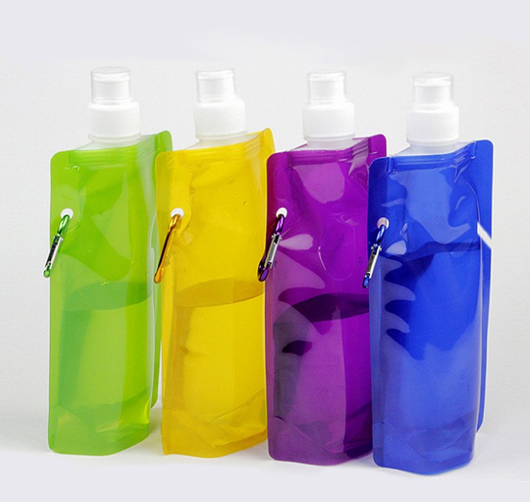 

Newest 480ml foldable water bottle Portable folding sports water-bottle Drinkware Bag, Multi