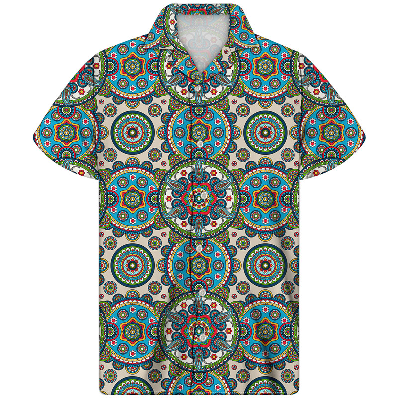 

Cuban Guayabera Shirt Bohemian Style Design Men Hawaiian Fabric Turn-down Collar 2020 New Arrival Cuban Collar Shirt Camisa, Green