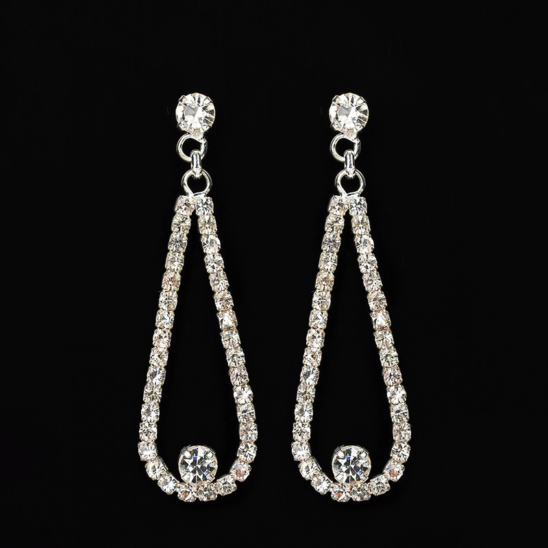 

Diamond Bride Earrings Long Fund Ornaments Accessories