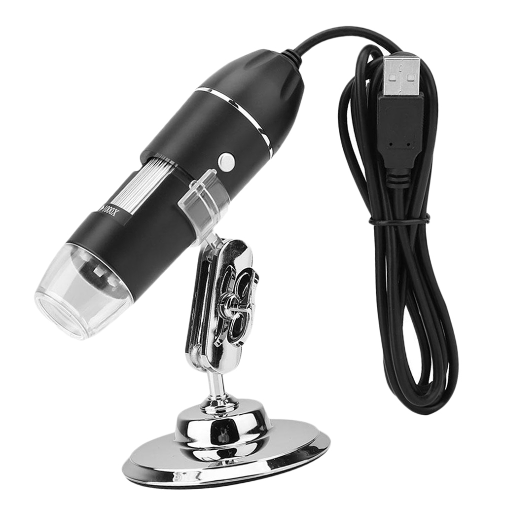 

portable 1000x 8 led usb digital microscope camera magnifier w/ metal stand