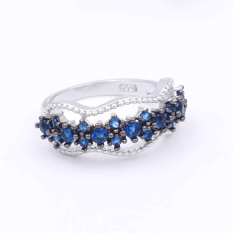 

Luxury Creative Princess Rings Inlay Blue Zircon Party Jewelry Delicate Charm Wedding Anniversary Gift for Women Rings Anillos