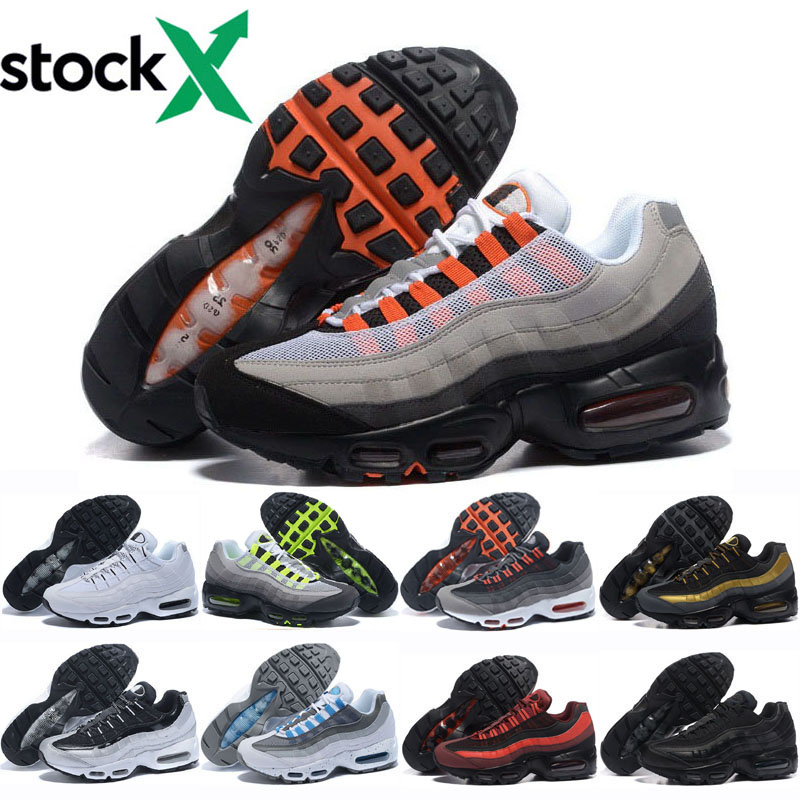 2020 Men OG Cushion Running Shoes mens women High Quality golden yellow triple black bred Neon Chaussure Walking Trainer Sneakers US 5.5-12