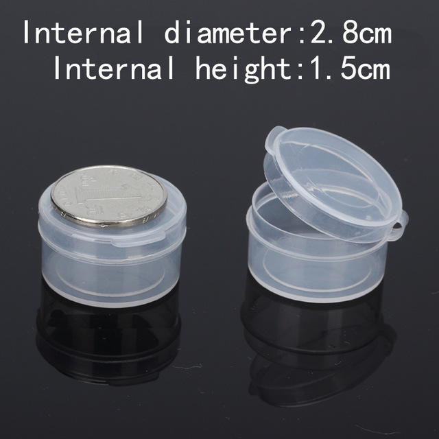 

Free Shipping Transparent Plastic Small round Boxes Packaging Storage Box lidded Jewelry & Small parts boxes 100pcs/lots