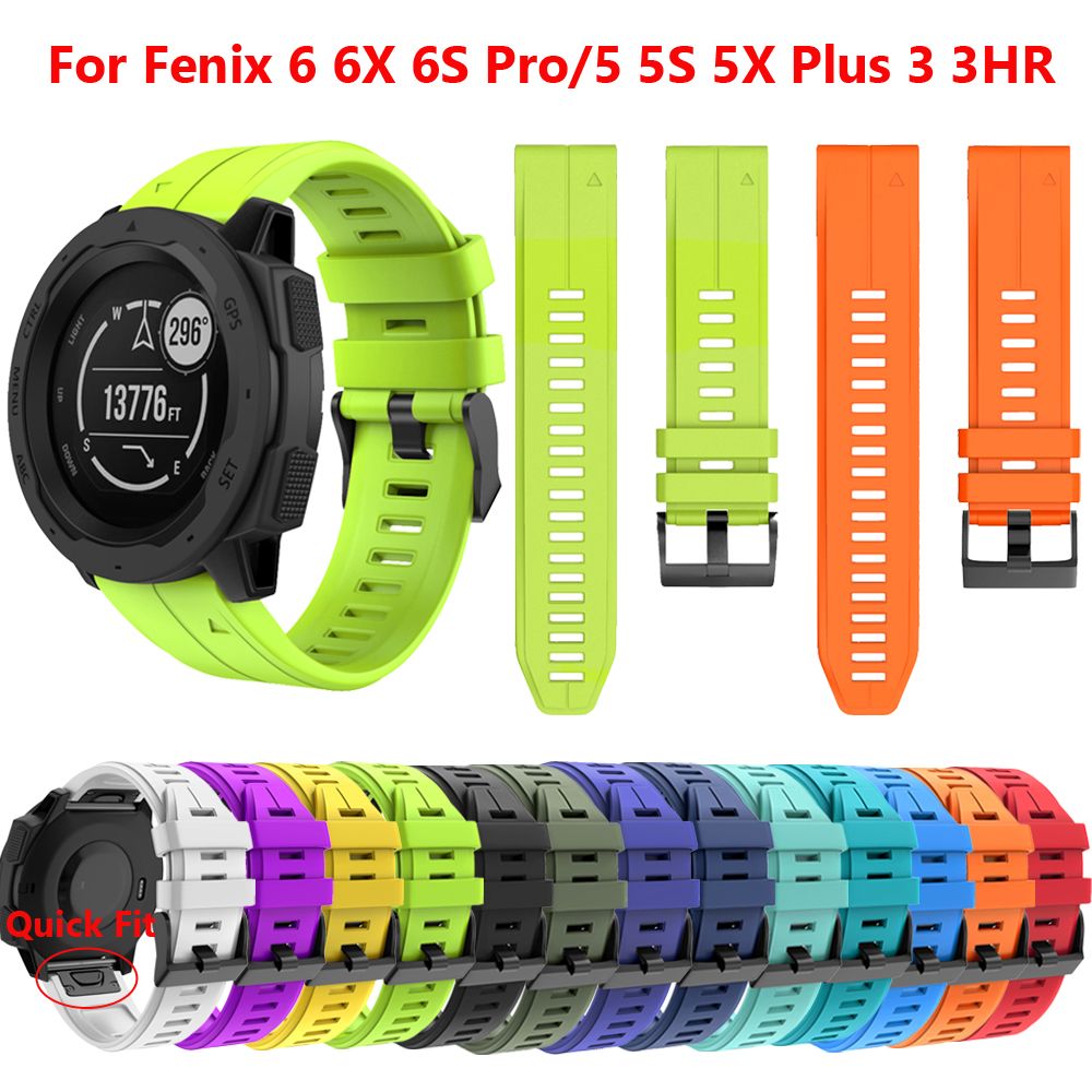 

Sport Silicone Strap Bracelet for Garmin Fenix 6 6X 6S Pro/5S 5X 5 Plus 3HR Rubber Bands 945 935 Watchband 20 22 26mm Quick Fit Wrist Belt
