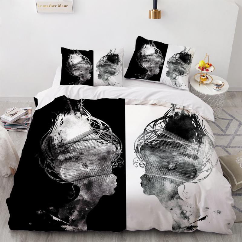 

ONGLYP Abstract Art Bedding Set Duvet Cover with Pillow Case Single  Double Full Queen King Size Bedding Sets Quilt Cover, Pattern 5