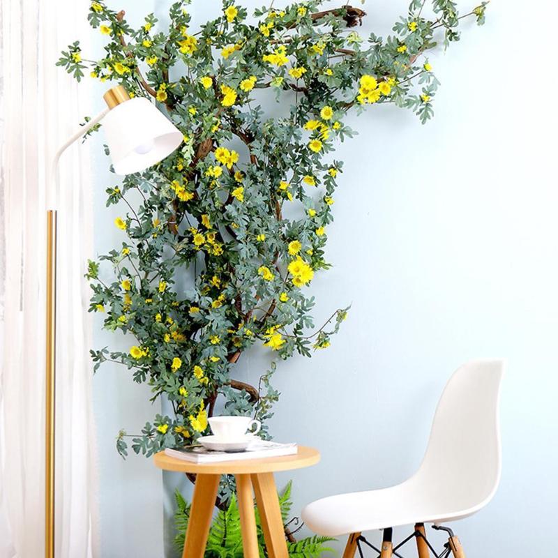 

Fake Silk Flowers Vine Home Decoration Hanging Garland Party Dried Leaf Supplies Fake Wedding Decoration H6L0