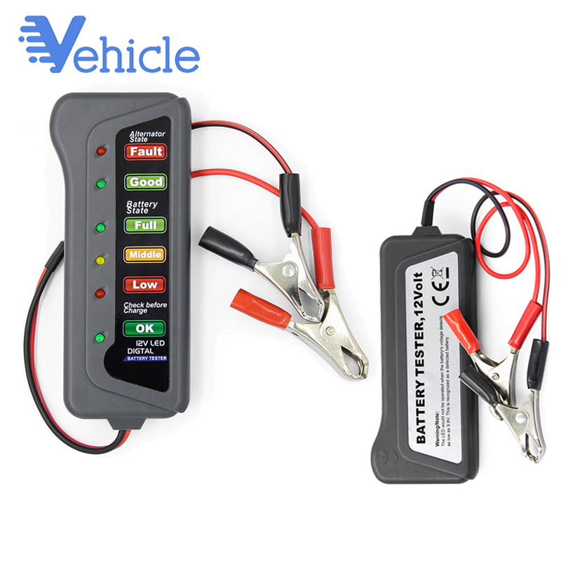 

12V LED Digital Battery Alternator Tester Battery Tester Level Monitor 6 LED Light Display Diagnostic Car accessories
